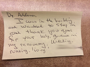 Dr. Addona patient testimonial card