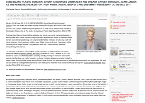 BREAST CANCER SURVIVOR  JOAN LUNDEN  AS THE KEYNOTE SPEAKE