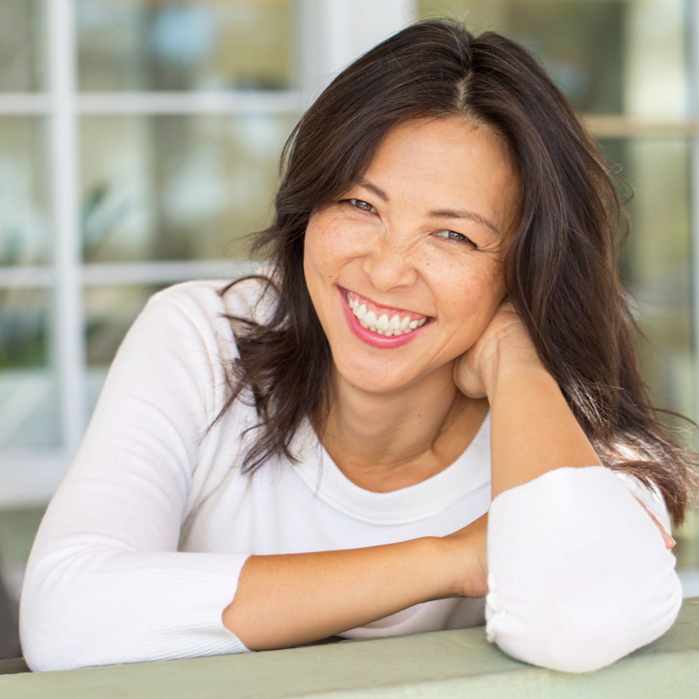 happy woman smiling